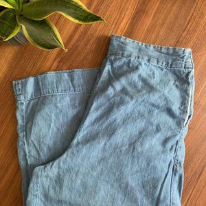 Madewell Chambray Huston Pull-On Crop Pants
